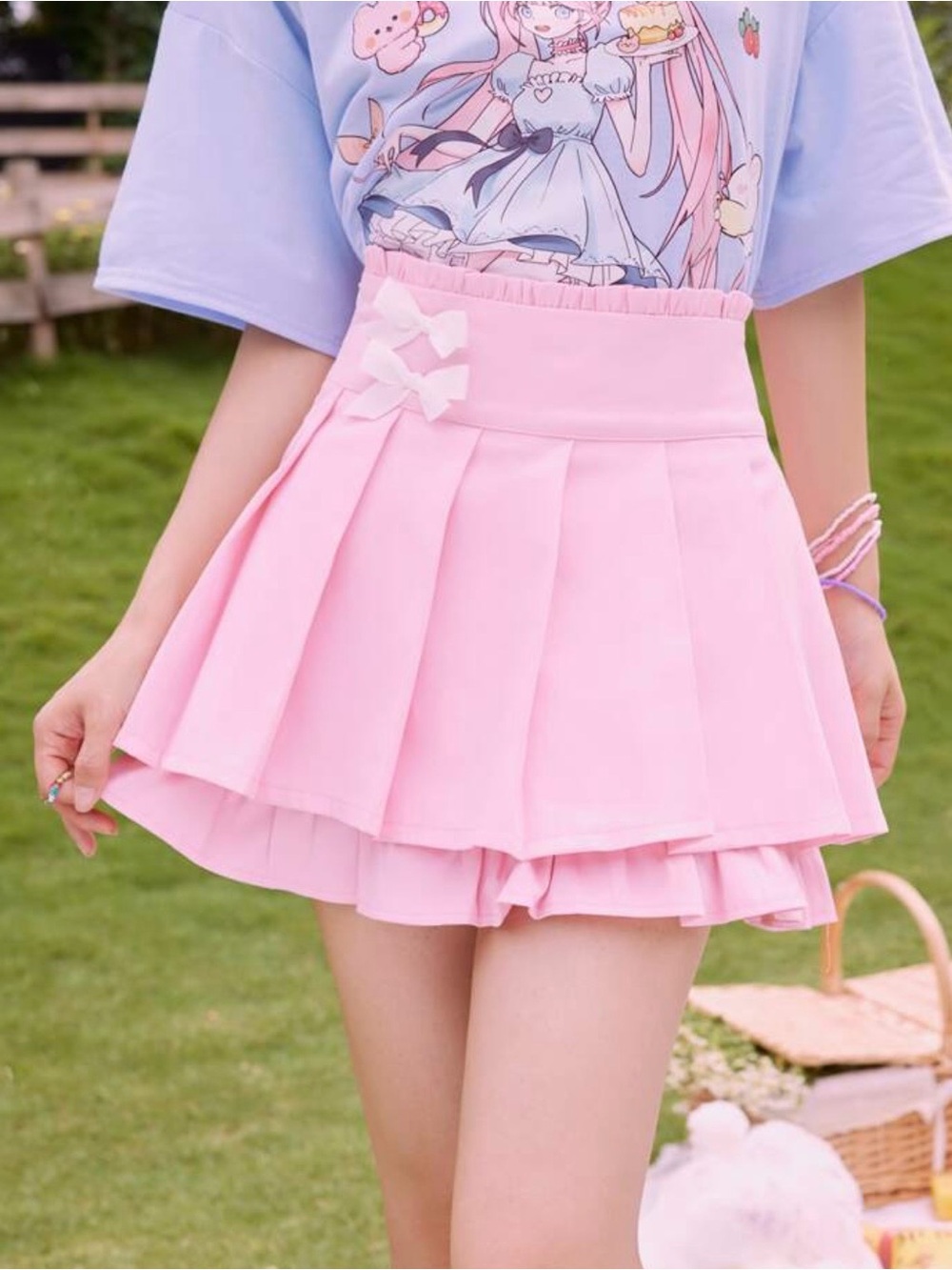 Romwe Kawaii pink skirt
